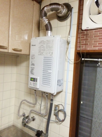 リンナイの屋内壁掛けの給湯器を新調イメージ